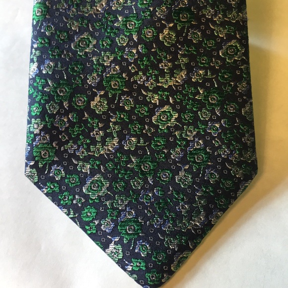 Principe Italian tie green floral - Picture 4 of 10